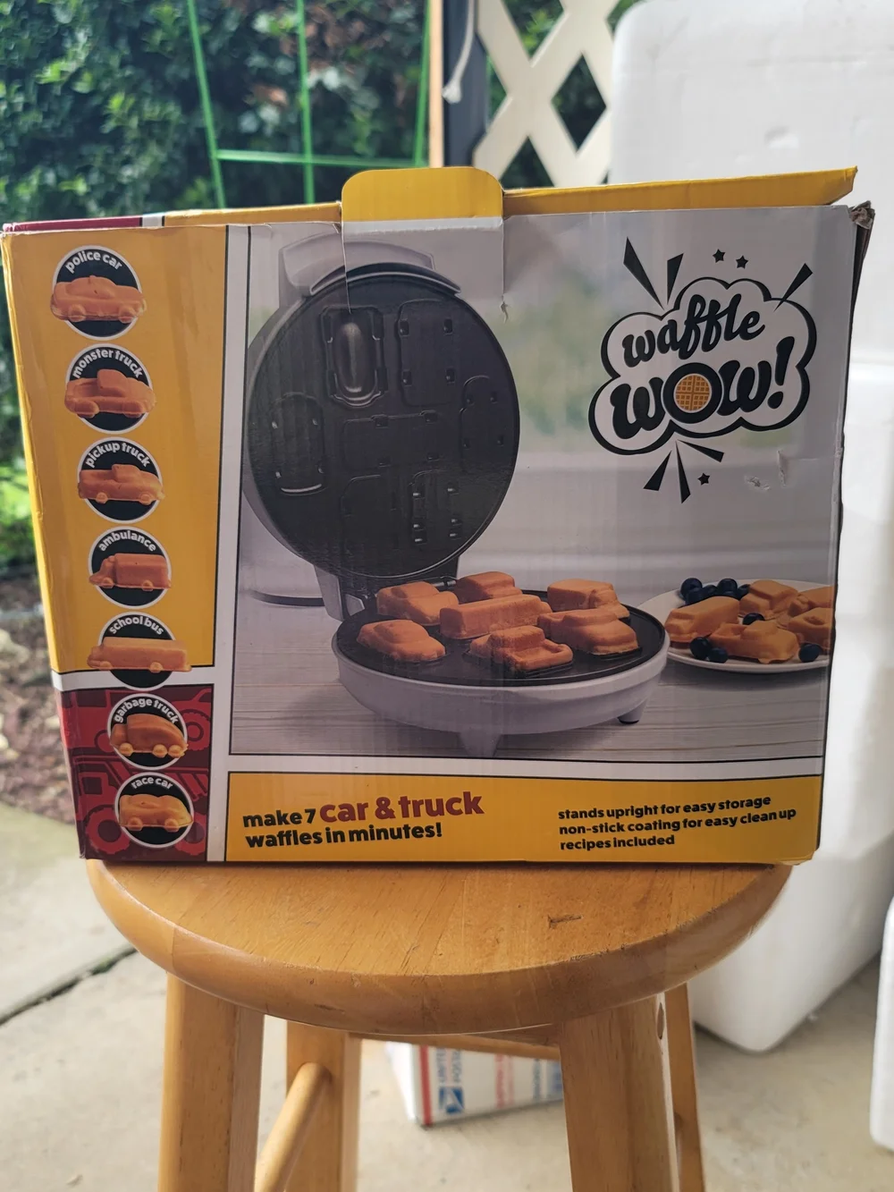 Never Used Waffle WOW Cars & Trucks 3-D Waffle Maker With Box.